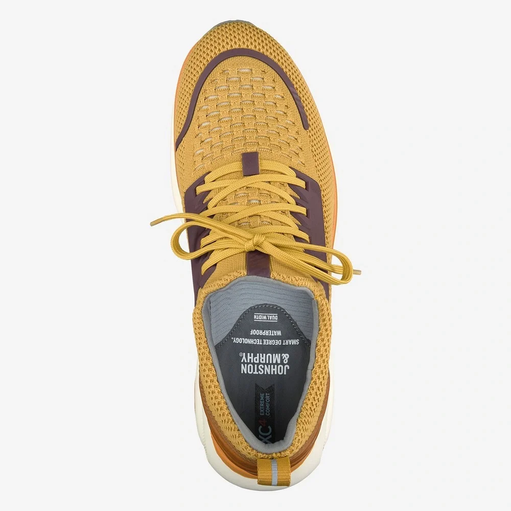 Johnston & Murphy XC4 TR1 Sport Hybrid Knit Waterproof Yellow Brown Sneakers 12